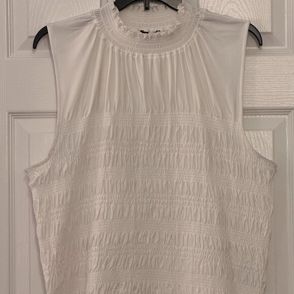 Karl Lagerfeld Sleeveless Stretch Blouse – Size XL, White - Picture 1 of 2